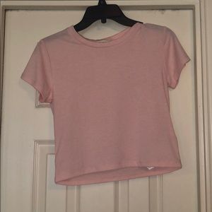 Light pink short sleeve crop top